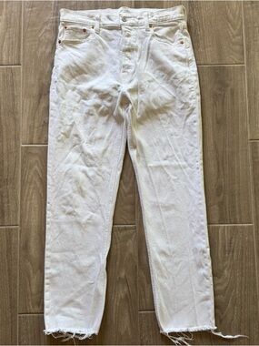 GAP Cheeky Straight High Rise Jeans in White